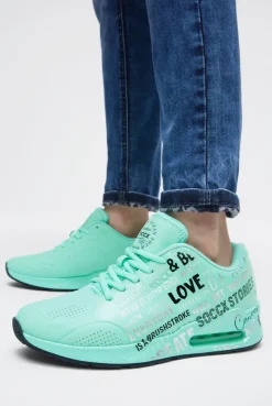 Air Cushion Sneaker mit Wording Print french mint