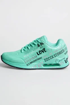 Air Cushion Sneaker mit Wording Print french mint