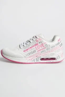 Air Cushion Sneaker mit Wording Print white