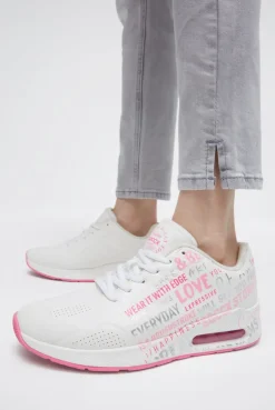 Air Cushion Sneaker mit Wording Print white