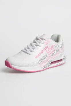 Air Cushion Sneaker mit Wording Print white