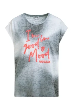 Ausbrenner-Shirt mit Pailletten-Wording black
