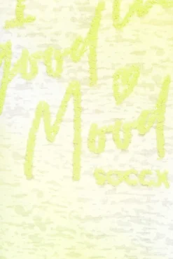 Ausbrenner-Shirt mit Pailletten-Wording vivid lemon