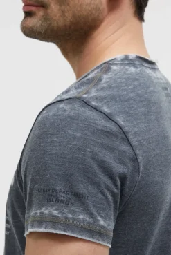 Ausbrenner-Shirt mit Photoprint faded navy