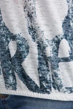 Ausbrenner-Shirt mit Print und Tunnelzugbändern opticwhite