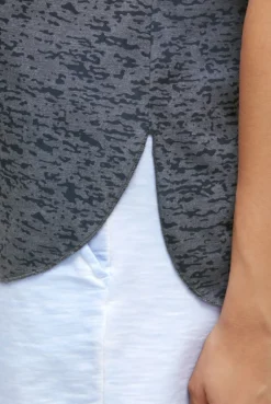 Ausbrenner-T-Shirt mit Pailletten-Wording grey bay