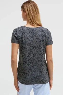 Ausbrenner-T-Shirt mit Pailletten-Wording grey bay