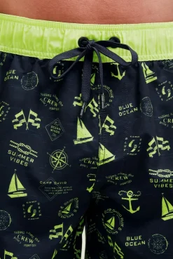 Badehose mit All Over Print blue navy
