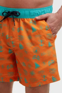 Badehose mit All Over Print orange