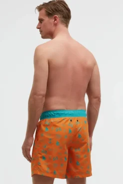 Badehose mit All Over Print orange
