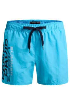 Badehose mit Logo Print aqua