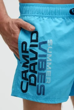 Badehose mit Logo Print aqua
