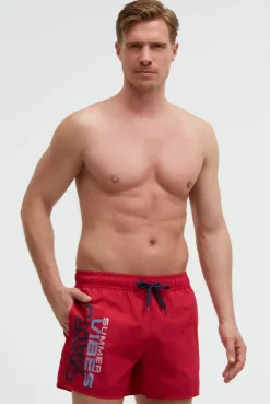 Badehose mit Logo Print flight red