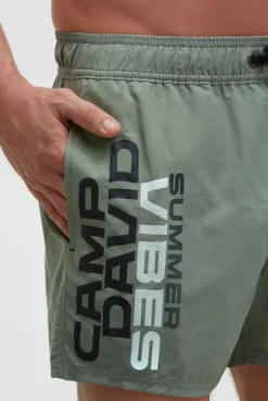 Badehose mit Logo Print green olive