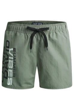 Badehose mit Logo Print green olive