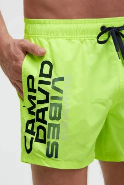 Badehose mit Logo Print neon lime