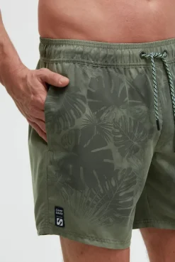 Badehose mit Wasser aktiviertem Design green olive