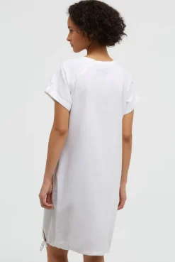 Ballonkleid aus Leinenmix opticwhite