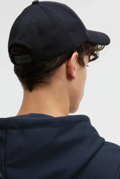 Base Cap aus Interlock-Jersey mit Logo Print blue navy