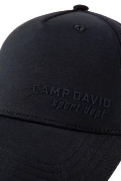 Base Cap aus Interlock-Jersey mit Logo Print blue navy