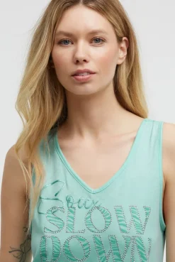 Basic Beach-Kleid mit Artwork crystal aqua