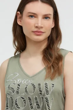 Basic Beach-Kleid mit Artwork faded olive | S