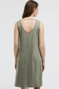 Basic Beach-Kleid mit Artwork faded olive | S