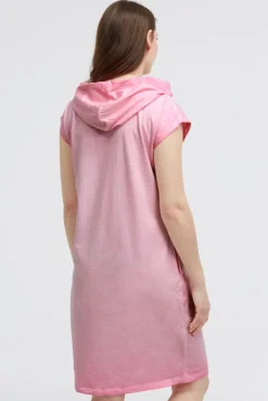 Basic Hoodie-Kleid mit Wording Print pink blush