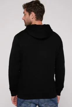 Basic Hoodie mit Logo Print black