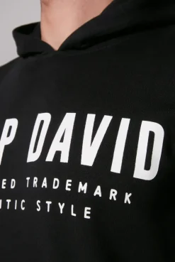 Basic Hoodie mit Logo Print black