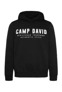 Basic Hoodie mit Logo Print black