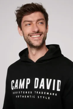 Basic Hoodie mit Logo Print black
