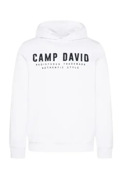 Basic Hoodie mit Logo Print opticwhite