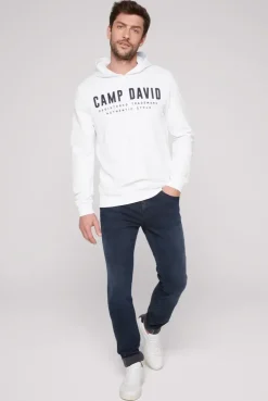 Basic Hoodie mit Logo Print opticwhite