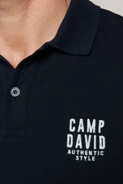 Basic Pikee-Polo mit Logo-Stickerei blue navy