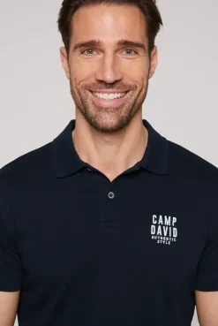 Basic Pikee-Polo mit Logo-Stickerei blue navy