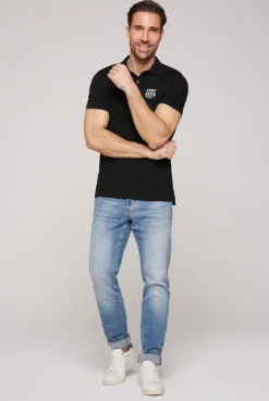 Basic Pikee-Polo mit Logo-Stickerei black