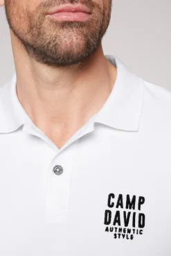 Basic Pikee-Polo mit Logo-Stickerei opticwhite
