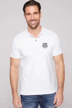 Basic Pikee-Polo mit Logo-Stickerei opticwhite