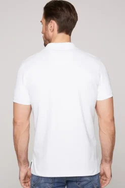 Basic Pikee-Polo mit Logo-Stickerei opticwhite