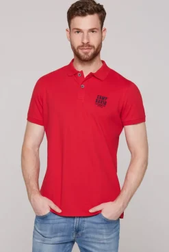 Basic Pikee-Polo mit Logo-Stickerei red