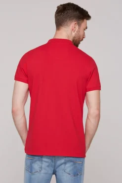 Basic Pikee-Polo mit Logo-Stickerei red