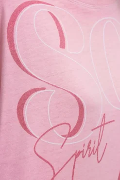 Basic Sweatshirt mit verkürzten Ärmeln und Artwork pink blush