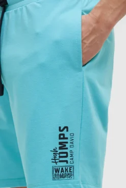 Basic Sweatshorts mit Label Print aqua