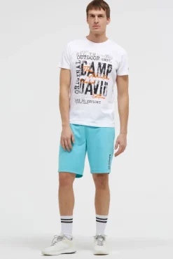 Basic Sweatshorts mit Label Print aqua