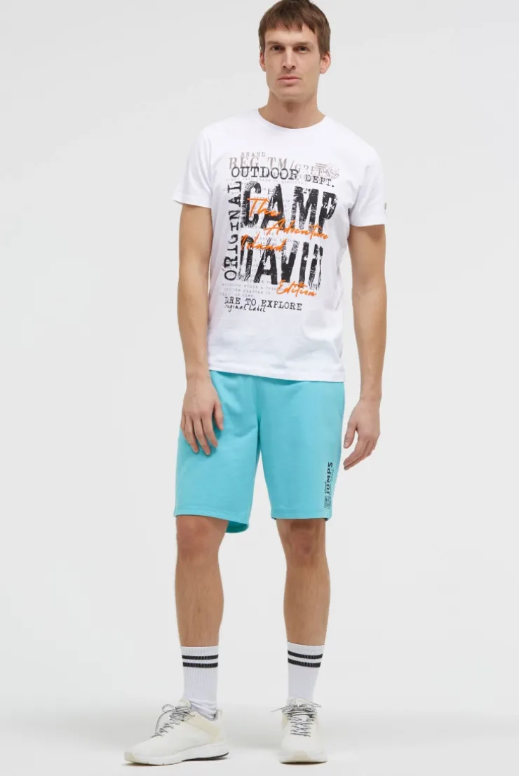 Basic Sweatshorts mit Label Print aqua