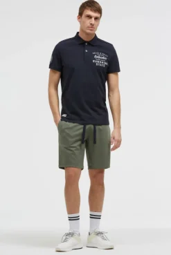 Basic Sweatshorts mit Label Print green olive