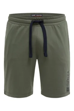Basic Sweatshorts mit Label Print green olive
