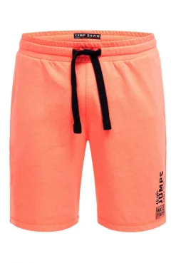 Basic Sweatshorts mit Label Print neon flame