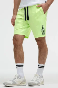 Basic Sweatshorts mit Label Print neon lime